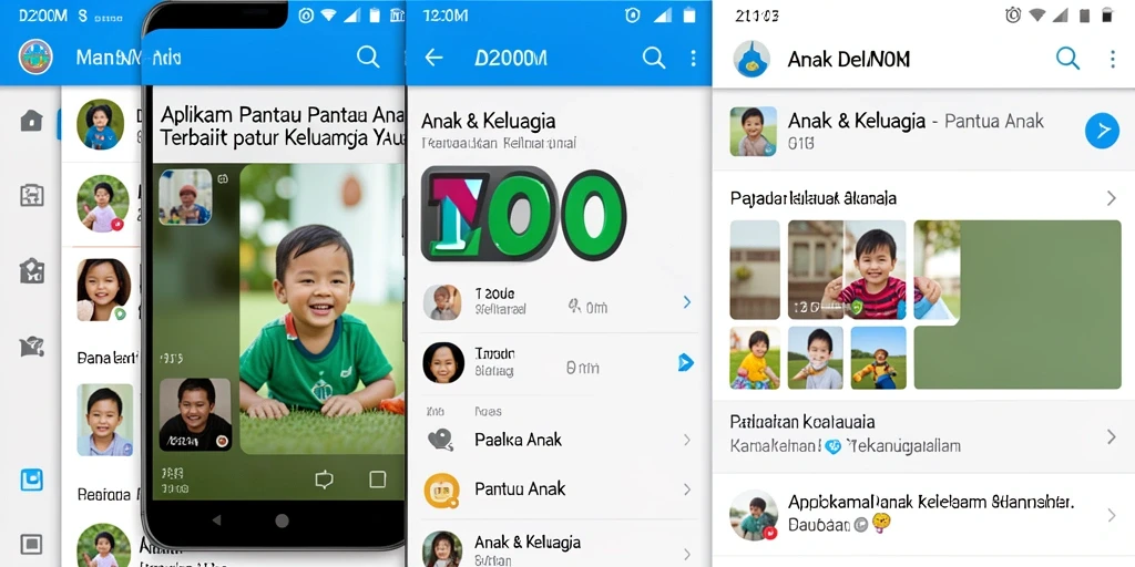 Tampilan antarmuka D200M yang intuitif untuk Pantau Anak.