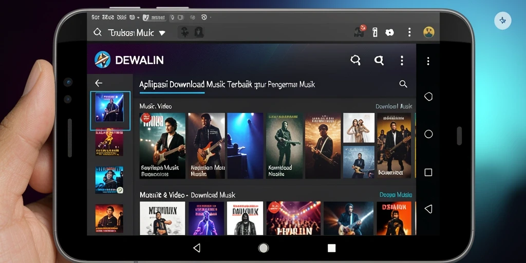 Antarmuka DEWALIN yang intuitif untuk Download Musik.