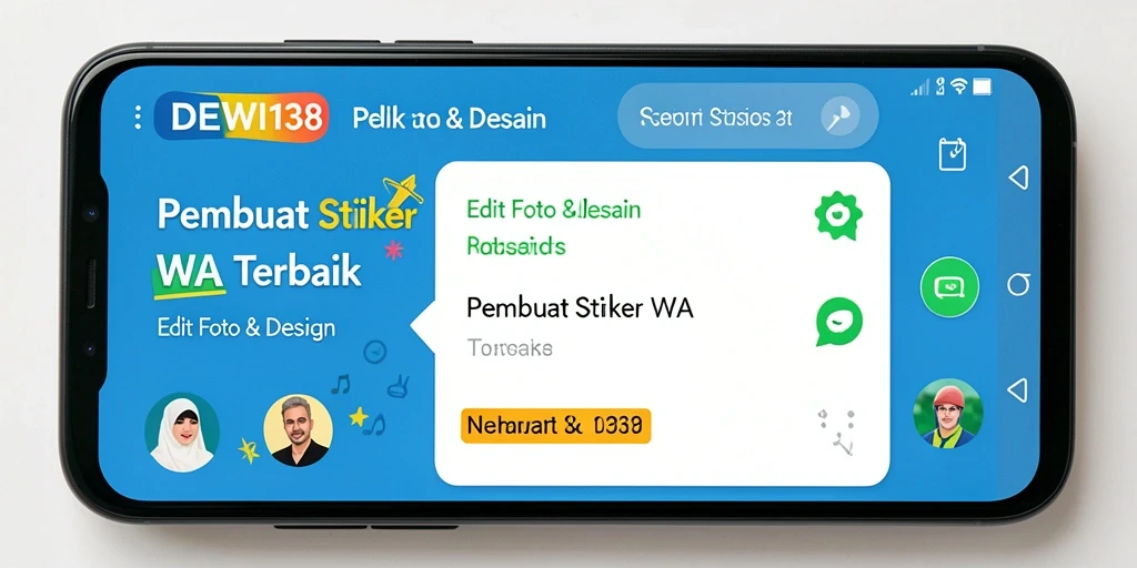 Tampilan antarmuka DEWI138 yang sederhana dan intuitif untuk membuat stiker.