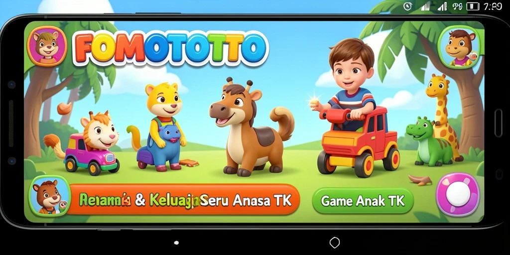 Antarmuka FOMOTOTO untuk anak-anak yang menyenangkan.