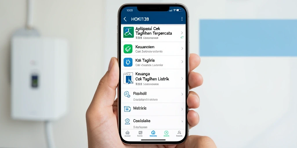 Screenshot utama HOKI138 menampilkan antarmuka cek tagihan listrik.