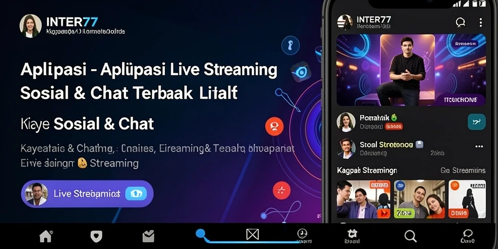 Antarmuka aplikasi Live Streaming INTER77 menampilkan berbagai fitur menarik.