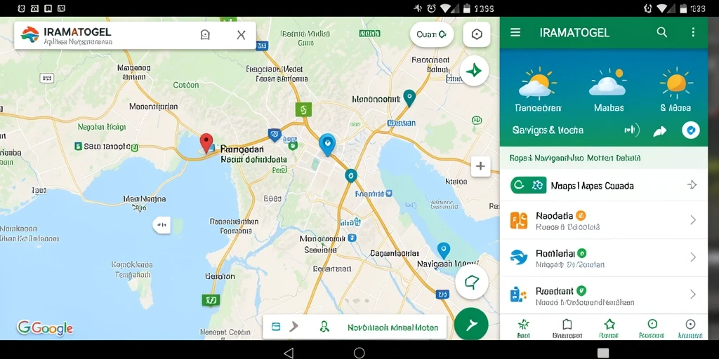 Tampilan antarmuka aplikasi IRAMATOGEL untuk navigasi motor yang informatif.