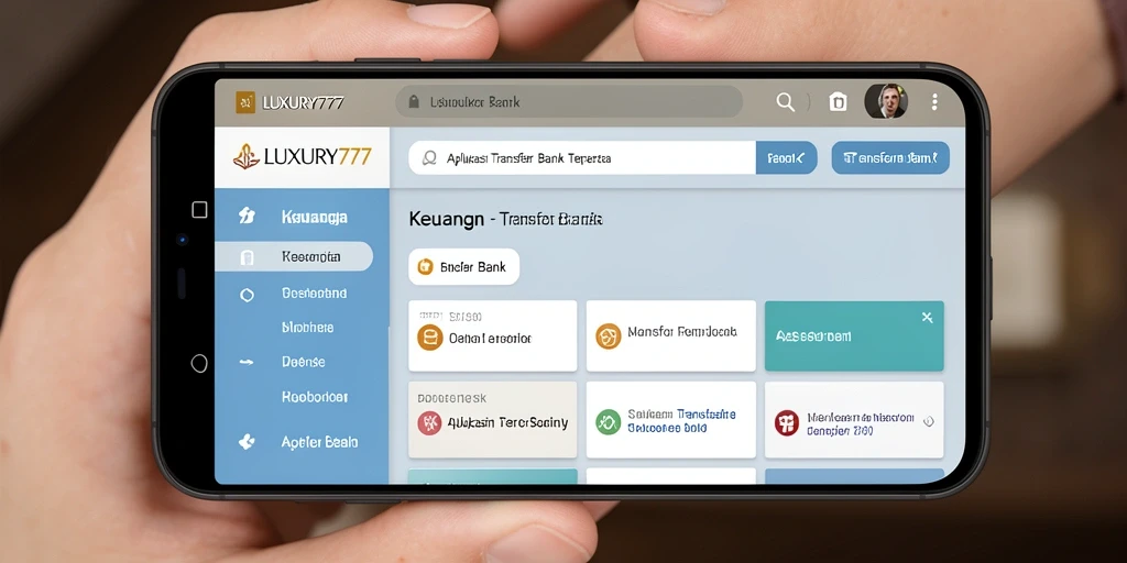 Antarmuka LUXURY777 yang sederhana dan fungsional untuk Transfer Bank.