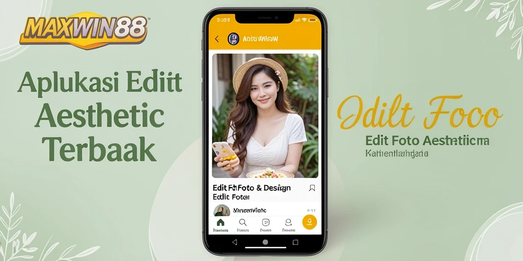 Tampilan antarmuka aplikasi MAXWIN88 untuk Edit Foto Aesthetic yang menarik.