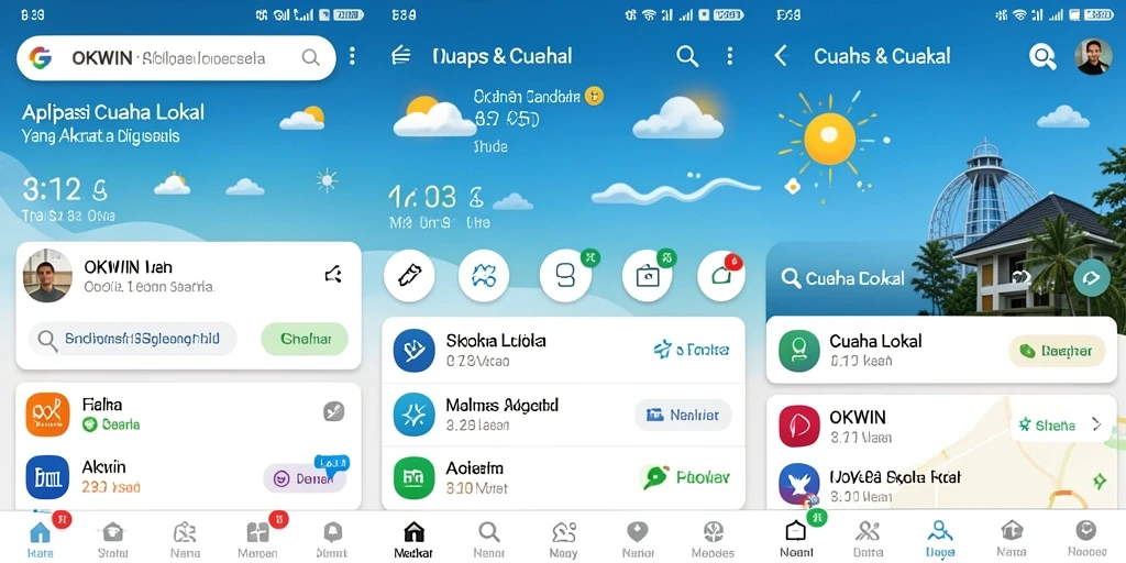 Antarmuka aplikasi OKWIN yang menampilkan laporan cuaca lengkap.
