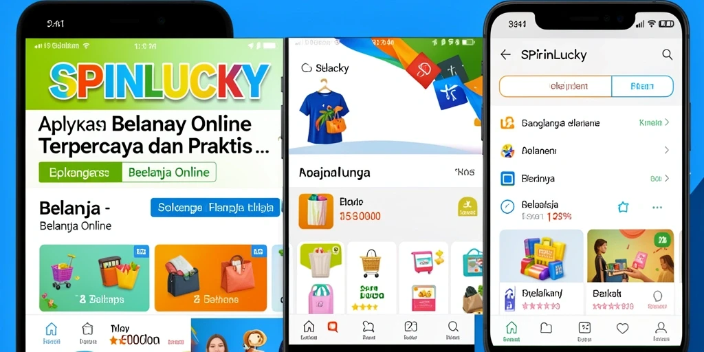 Antarmuka aplikasi SPINLUCKY untuk belanja online yang modern dan user-friendly.