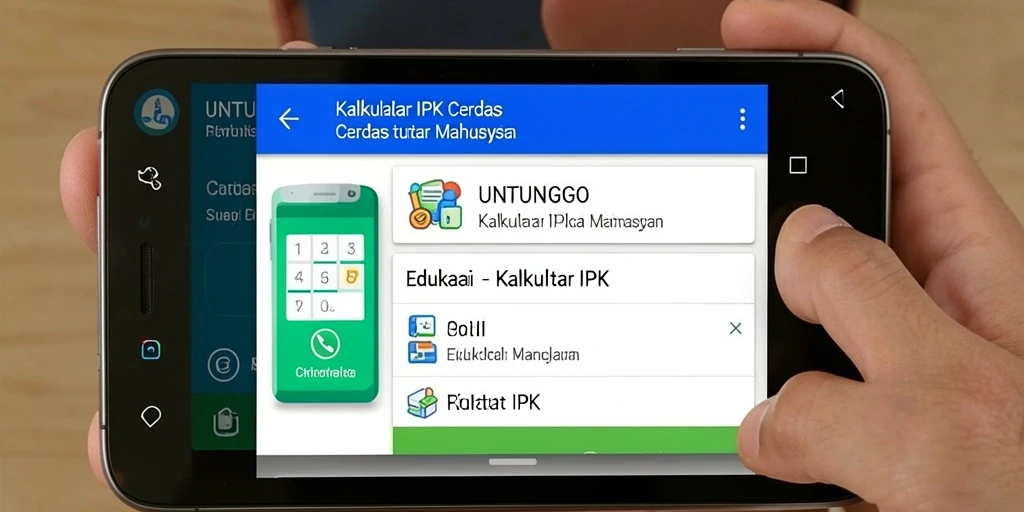 Antarmuka pengguna aplikasi UNTUNGGO untuk kalkulator IPK.